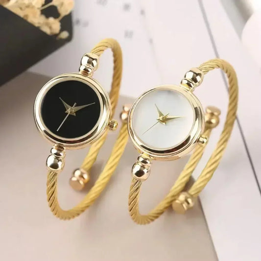 Women's Gold Bangle Watch | Small Vintage-Style Bracelet Wristwatch