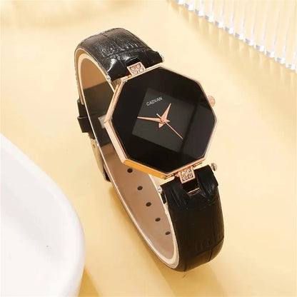 5-Piece Rhinestone Watch & Jewellery Set | Women's Quartz Watch with Necklace, Ring & Earrings