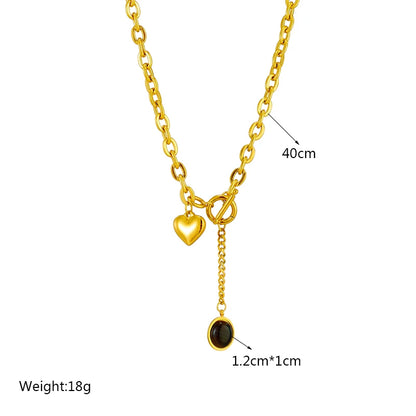 Heart Eye & Butterfly Multi-Motif Necklace | Waterproof 316L Stainless Steel Gold Link Chain