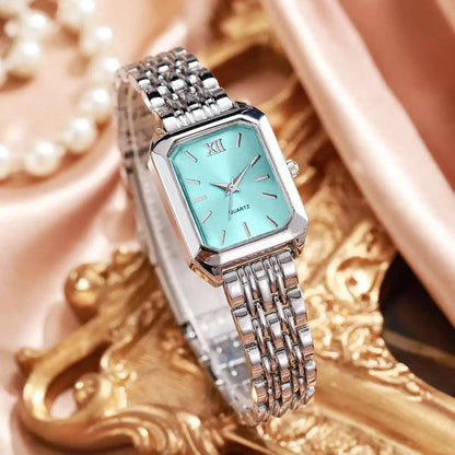 Vintage Rectangle Minimalist Watch | Elegant "Old Money" Gold-Tone Wristwatch