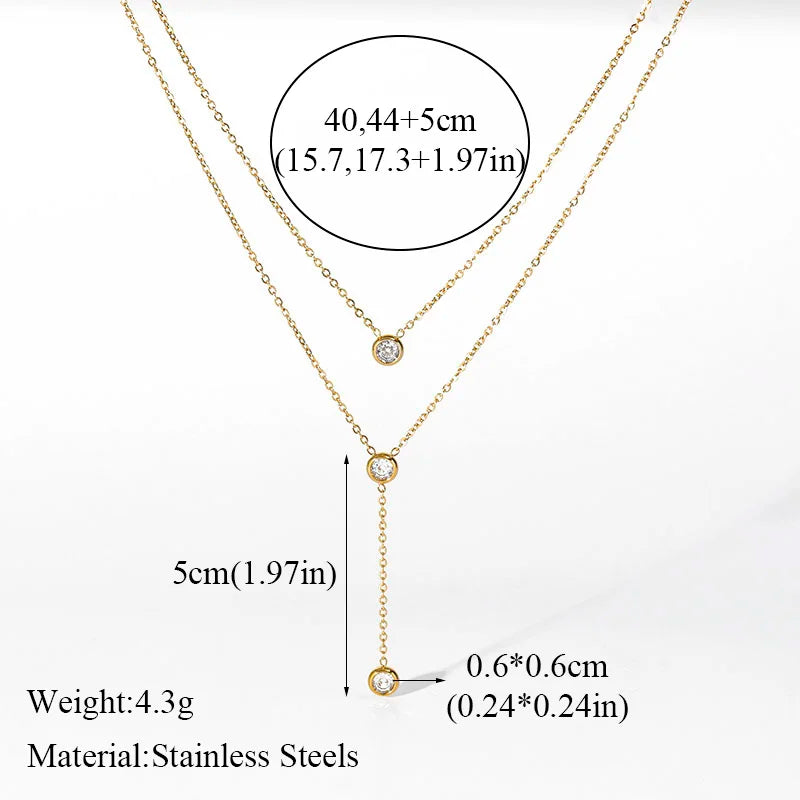 Solid Sphere Minimalist Necklace | Waterproof 316L Stainless Steel Gold Bead Link Chain