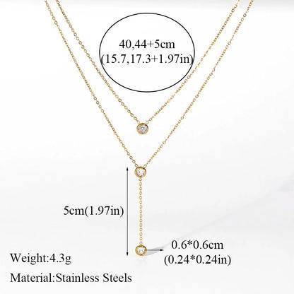 Solid Sphere Minimalist Necklace | Waterproof 316L Stainless Steel Gold Bead Link Chain