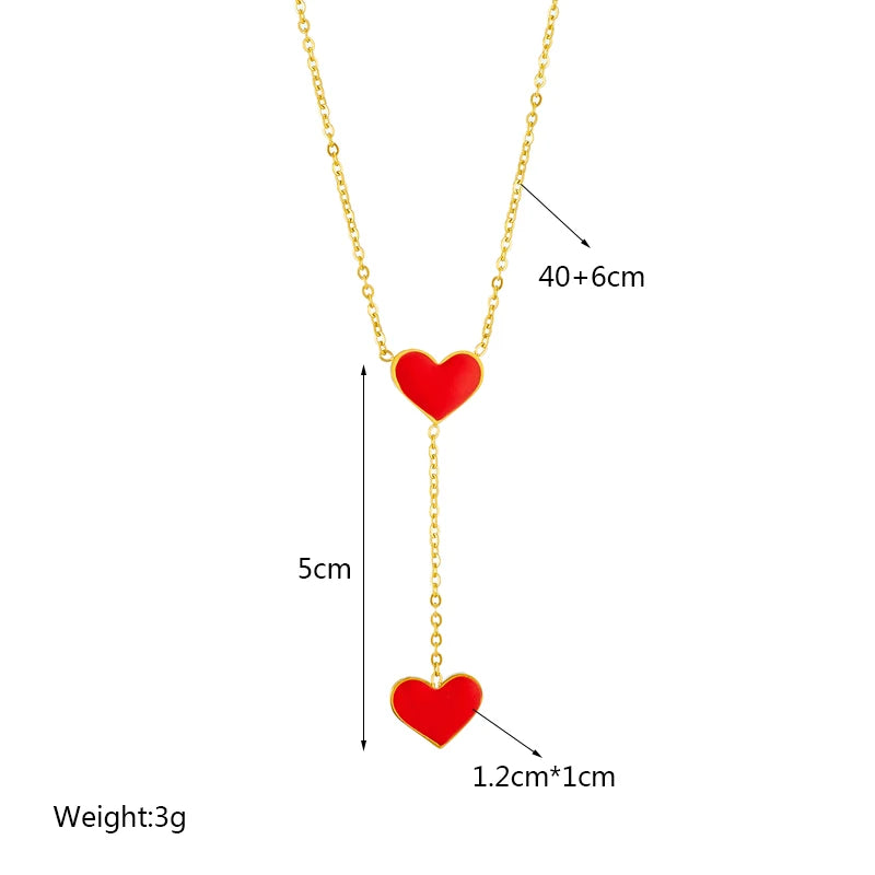 Heart Eye & Butterfly Multi-Motif Necklace | Waterproof 316L Stainless Steel Gold Link Chain