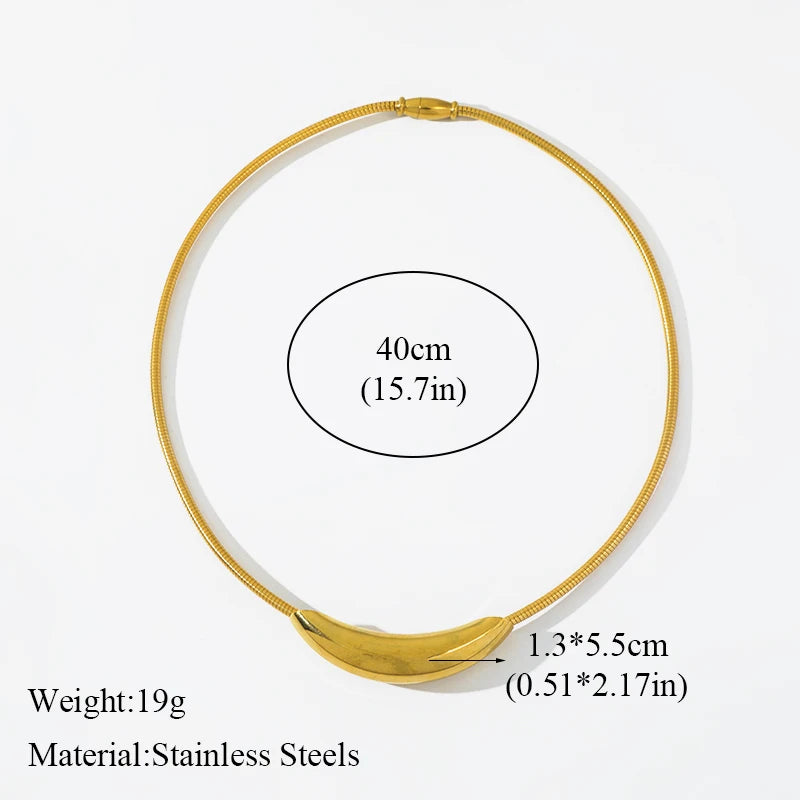 Solid Sphere Minimalist Necklace | Waterproof 316L Stainless Steel Gold Bead Link Chain