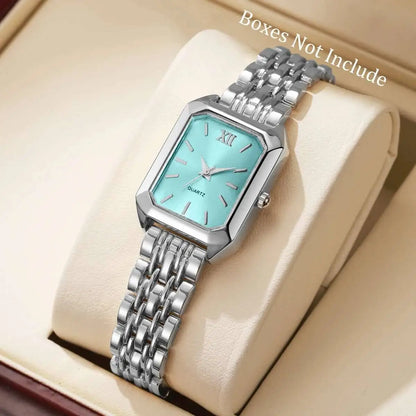 Vintage Rectangle Minimalist Watch | Elegant "Old Money" Gold-Tone Wristwatch