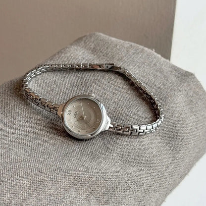 Retro Micro-Watch | Ultra-Slim 5mm Stainless Steel Bracelet with Roman Numerals