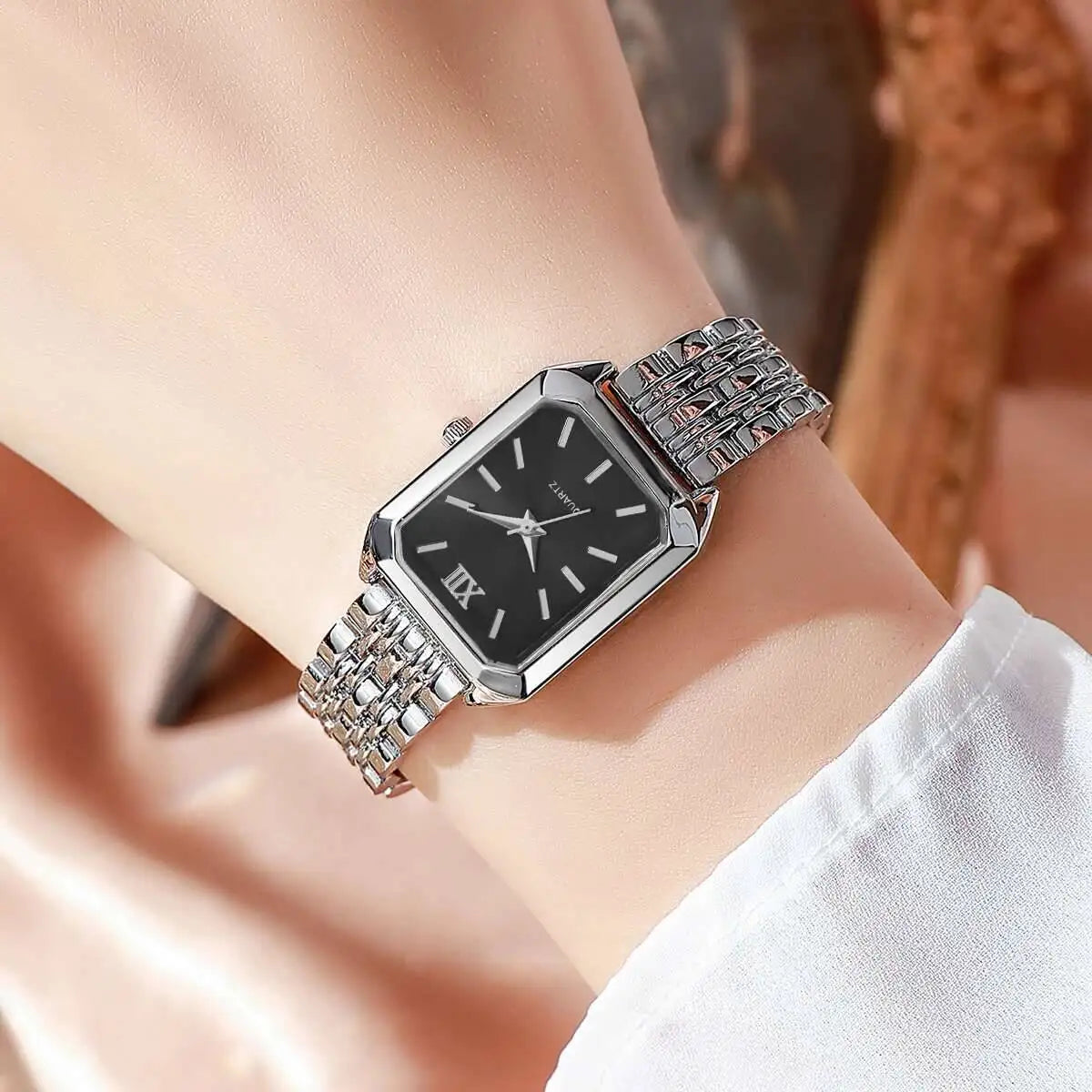 Vintage Rectangle Minimalist Watch | Elegant "Old Money" Gold-Tone Wristwatch