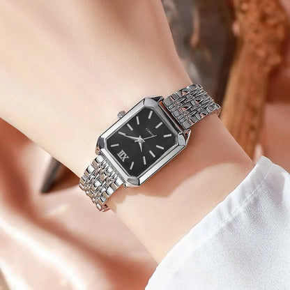 Vintage Rectangle Minimalist Watch | Elegant "Old Money" Gold-Tone Wristwatch