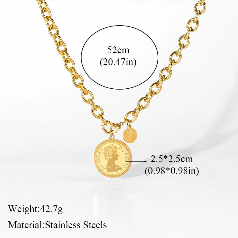 Bold Glossy Heart Statement | Waterproof 316L Stainless Steel Chunky Link Chain Necklace