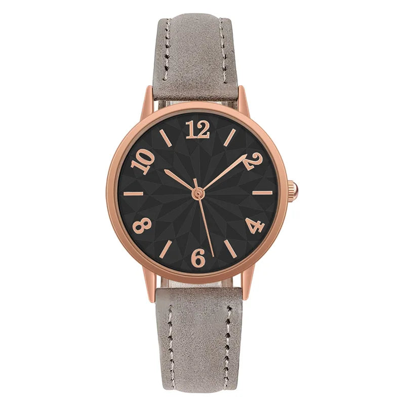 Women's Quartz Watch | Casual Ladies' Watch with Frosted Leather Strap