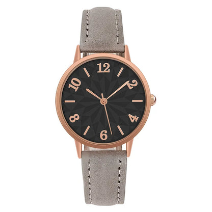 Women's Quartz Watch | Casual Ladies' Watch with Frosted Leather Strap