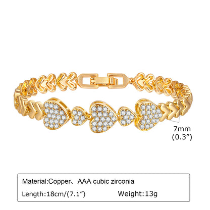 Chunky Paperclip Chain Bracelet | 14K Gold-Plated Cubic Zirconia Stackable Link Bracelet for Women