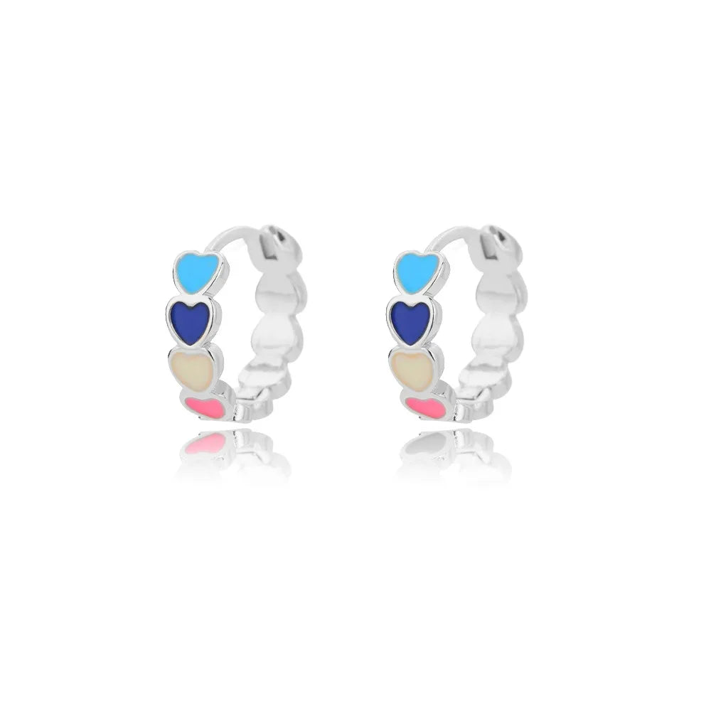 Hollow Zircon Heart Studs | Waterproof Gold Stainless Steel Screw-Back Earrings