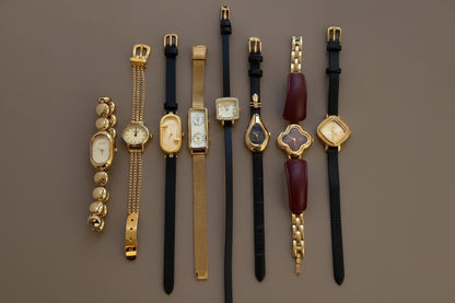 Irregular Minimalist Watch | Gold-Tone 24mm Numberless Dial with Slim Leather Strap & Japanese Quartz