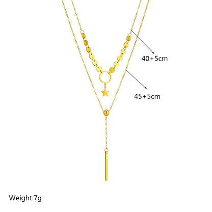 Heart Eye & Butterfly Multi-Motif Necklace | Waterproof 316L Stainless Steel Gold Link Chain