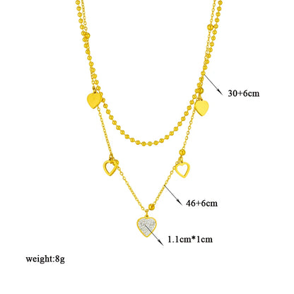Heart Eye & Butterfly Multi-Motif Necklace | Waterproof 316L Stainless Steel Gold Link Chain
