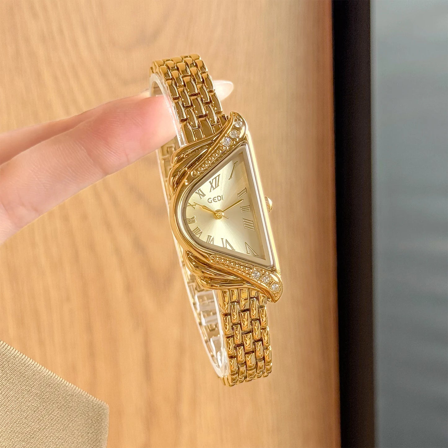 Asymmetric Micro-Dial Bracelet Watch | 20mm Roman Numeral Stainless Steel Timepiece