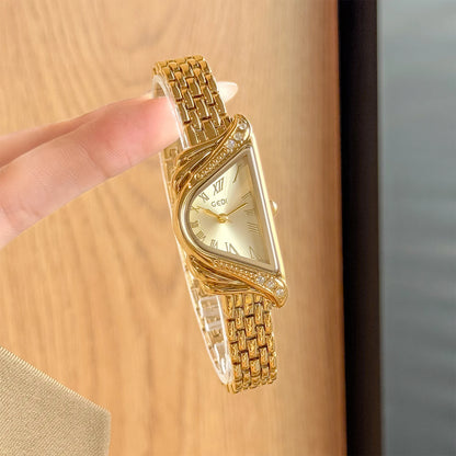 Asymmetric Micro-Dial Bracelet Watch | 20mm Roman Numeral Stainless Steel Timepiece