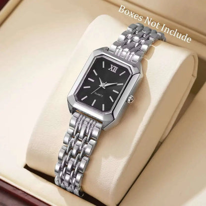Vintage Rectangle Minimalist Watch | Elegant "Old Money" Gold-Tone Wristwatch