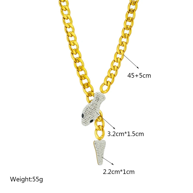 Heart Eye & Butterfly Multi-Motif Necklace | Waterproof 316L Stainless Steel Gold Link Chain
