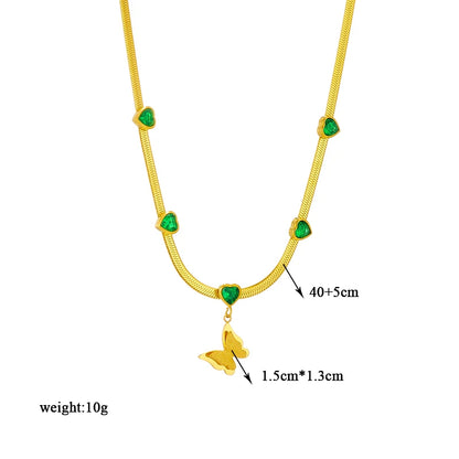 Multilayer Butterfly, Moon & Evil Eye Pendant Necklace | Waterproof 316L Stainless Steel