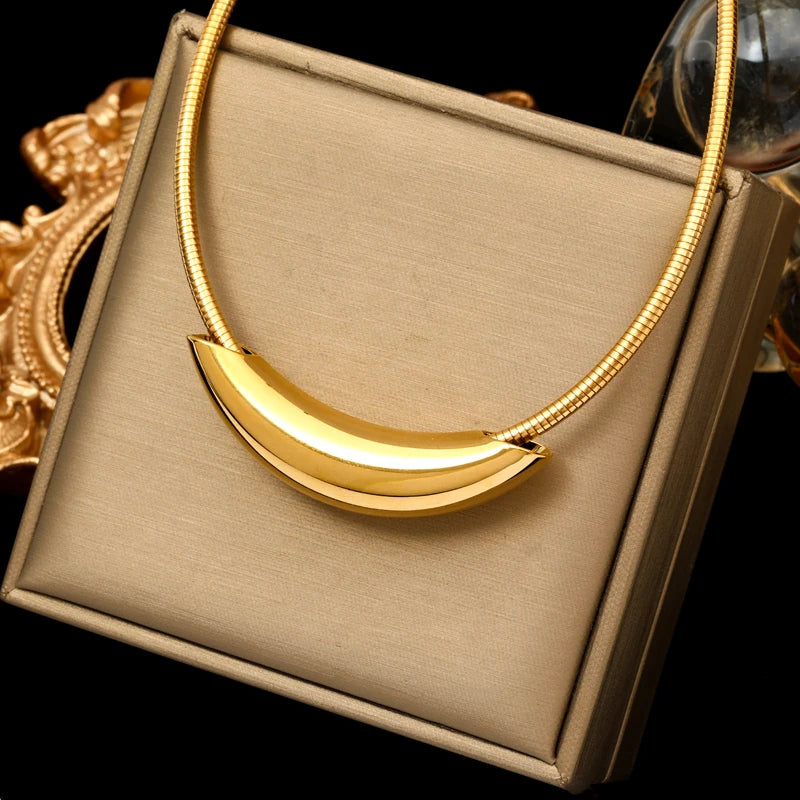 Solid Sphere Minimalist Necklace | Waterproof 316L Stainless Steel Gold Bead Link Chain