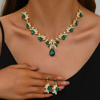 3pcs Waterdrop Choker Necklace & Earring Set for Women | Crystal Collar for Prom, Bridal & Wedding