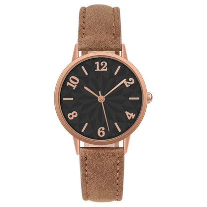 Women's Quartz Watch | Casual Ladies' Watch with Frosted Leather Strap