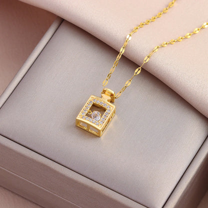 Heart Pendant Necklace | Waterproof 316L Stainless Steel Gold Clavicle Chain, 40cm+5cm