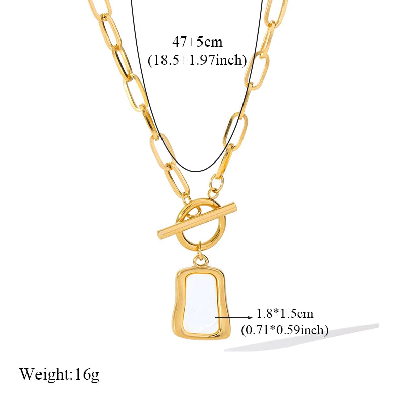 Bold Glossy Heart Statement | Waterproof 316L Stainless Steel Chunky Link Chain Necklace