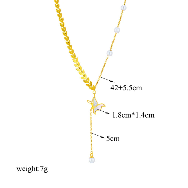 Celestial Multilayer Pendant Necklace | 316L Stainless Steel Butterfly, Moon & Mystical Eye Choker