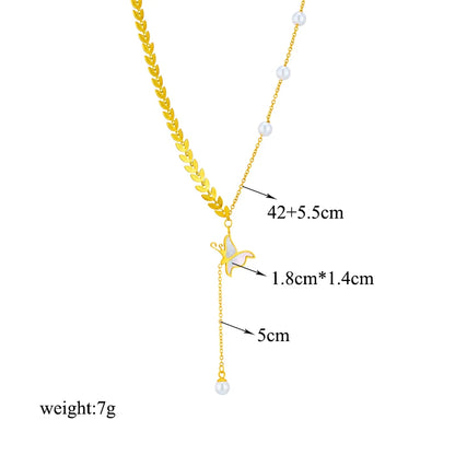 Multilayer Butterfly, Moon & Evil Eye Pendant Necklace | Waterproof 316L Stainless Steel