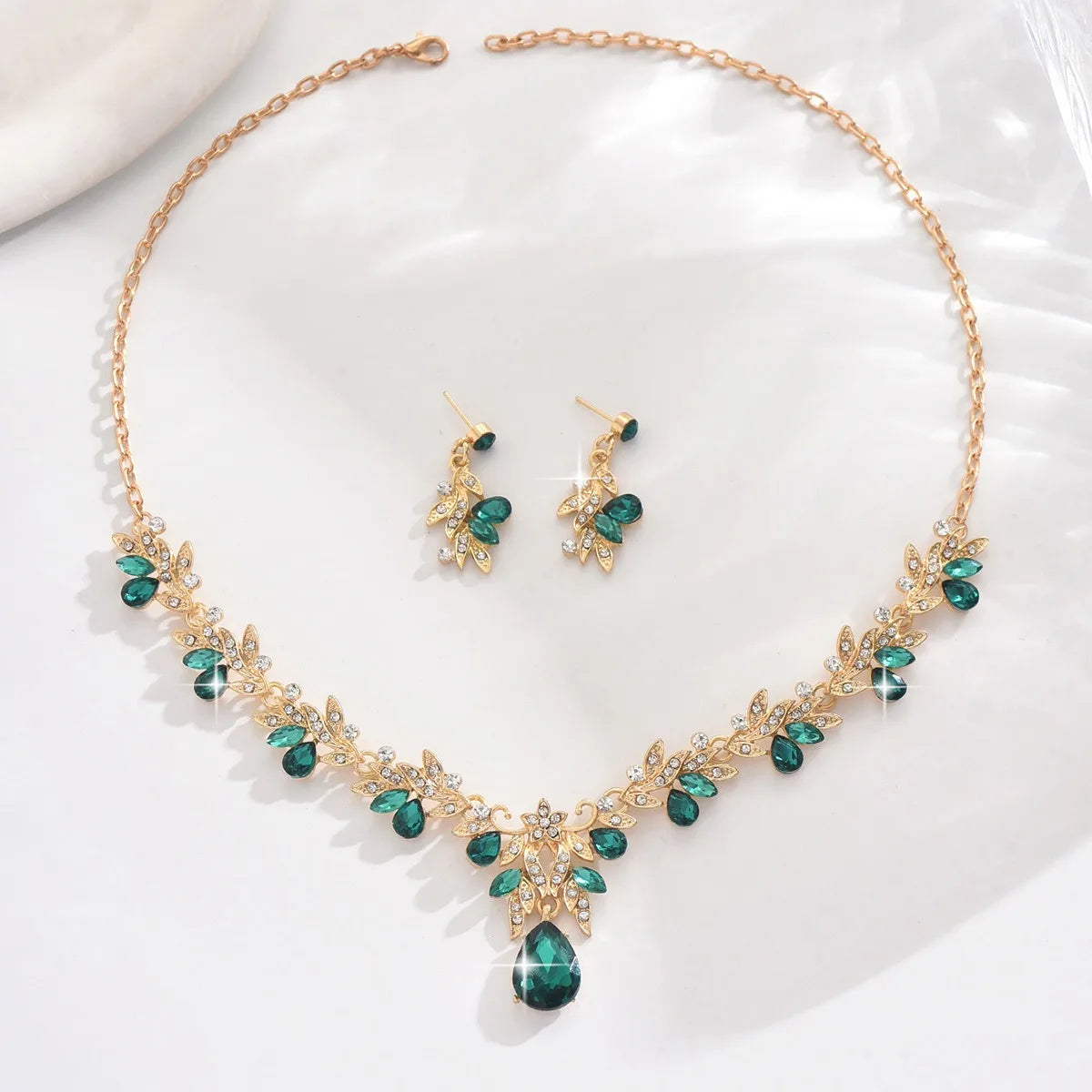 3pcs Waterdrop Choker Necklace & Earring Set for Women | Crystal Collar for Prom, Bridal & Wedding