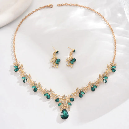 3pcs Waterdrop Choker Necklace & Earring Set for Women | Crystal Collar for Prom, Bridal & Wedding