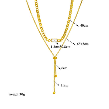 Multilayer Butterfly, Moon & Evil Eye Pendant Necklace | Waterproof 316L Stainless Steel