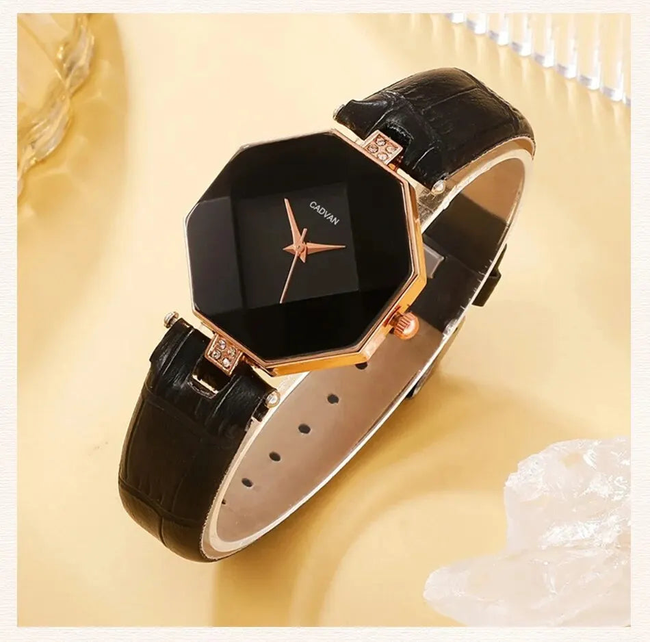 5-Piece Rhinestone Watch & Jewellery Set | Women's Quartz Watch with Necklace, Ring & Earrings