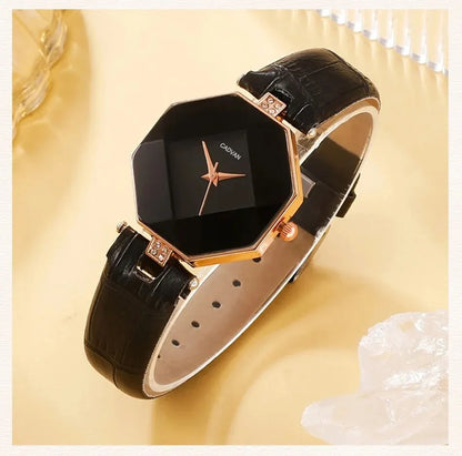 5-Piece Rhinestone Watch & Jewellery Set | Women's Quartz Watch with Necklace, Ring & Earrings