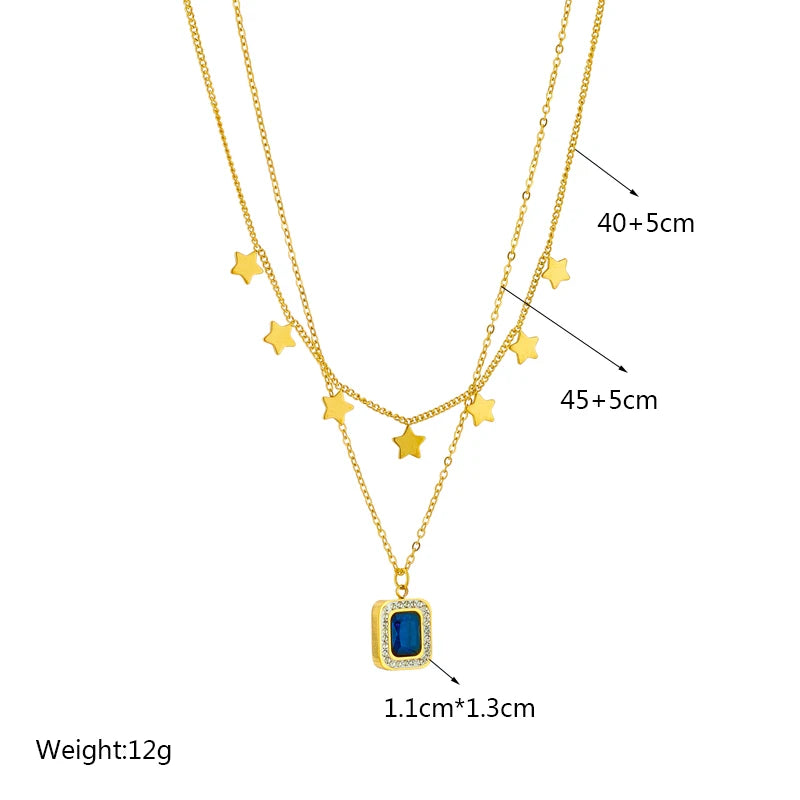 Heart Eye & Butterfly Multi-Motif Necklace | Waterproof 316L Stainless Steel Gold Link Chain