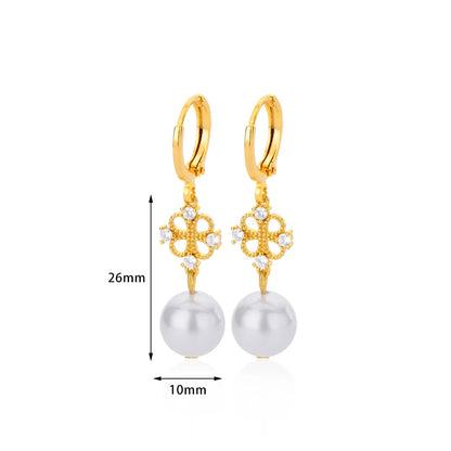 Butterfly Pearl & Zircon Drop Earrings | Waterproof 316L Stainless Steel Gold-Plated