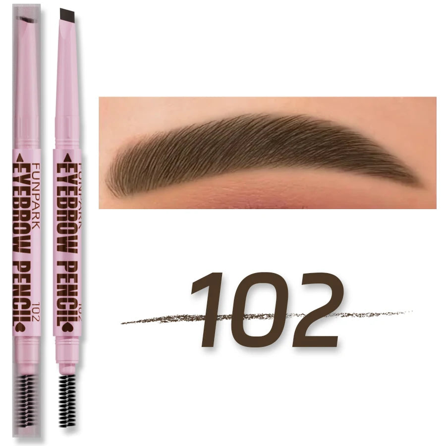 2-in-1 Precision Brow Sculptor | Waterproof "Tattoo Effect" Pencil & Professional Spiral Brush