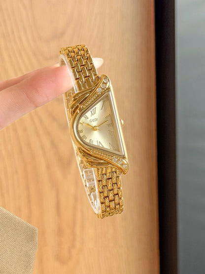 Asymmetric Micro-Dial Bracelet Watch | 20mm Roman Numeral Stainless Steel Timepiece
