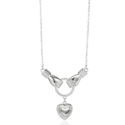 Modern Love Heart Pendant Necklace | Waterproof 316L Stainless Steel with Lip Chain
