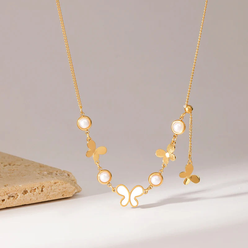Sparkling Zircon Heart Pendant | Waterproof 316L Stainless Steel Clavicle Necklace