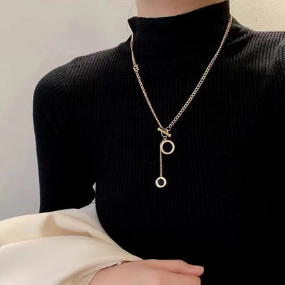 2-Layer Tiger Stripe Pendant Necklace | Waterproof 316L Stainless Steel, Round & Square Pendants