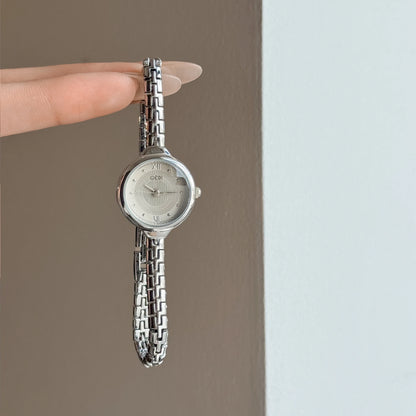 Retro Micro-Watch | Ultra-Slim 5mm Stainless Steel Bracelet with Roman Numerals