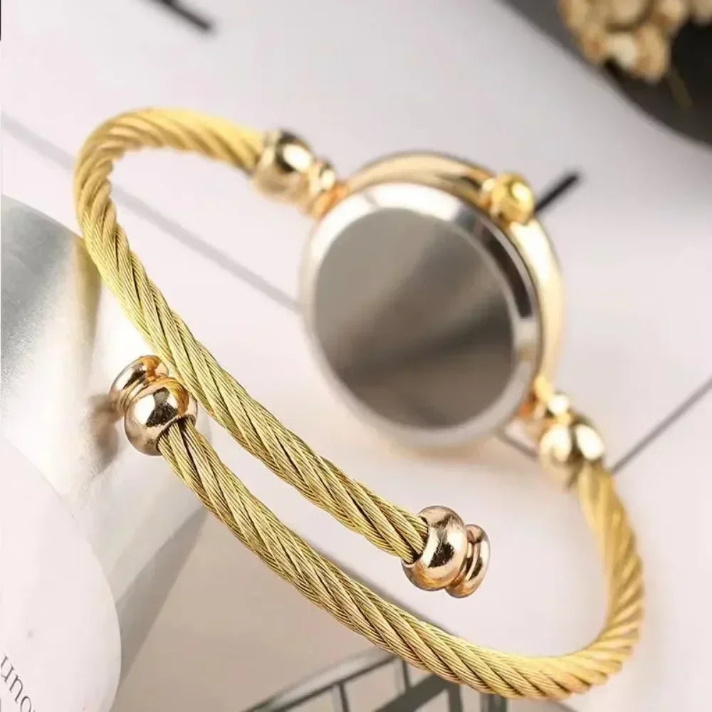 Women's Gold Bangle Watch | Small Vintage-Style Bracelet Wristwatch