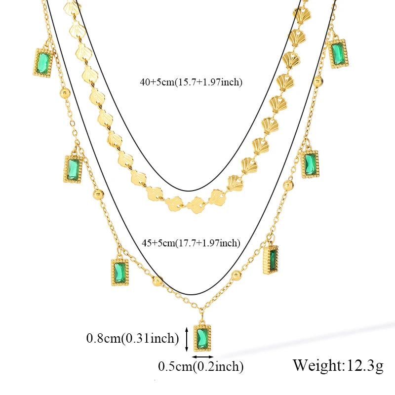 Sparkling Zircon Heart Pendant | Waterproof 316L Stainless Steel Clavicle Necklace