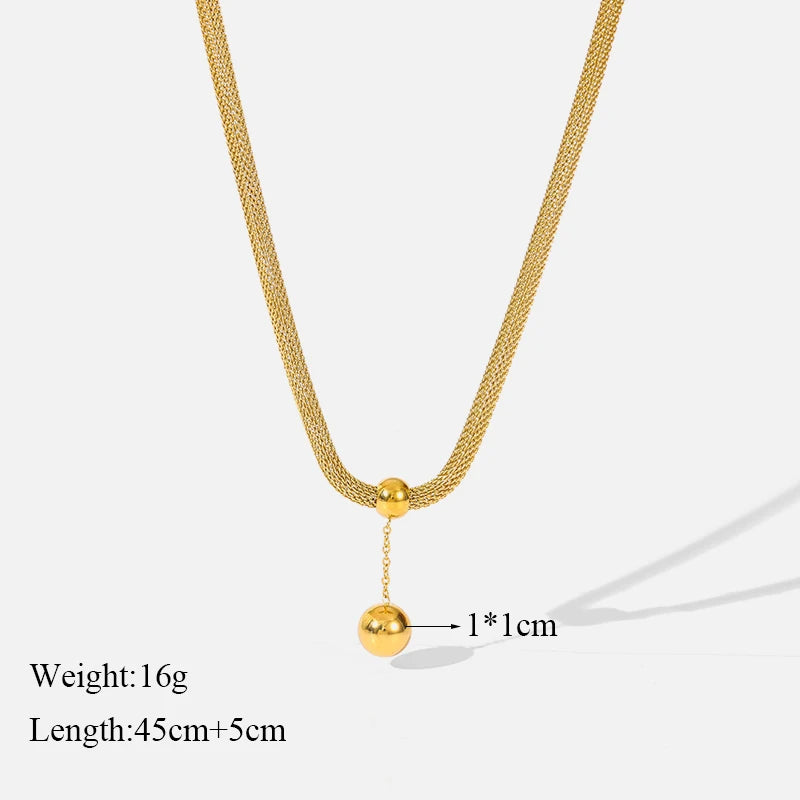 2-Layer Tiger Stripe Pendant Necklace | Waterproof 316L Stainless Steel, Round & Square Pendants