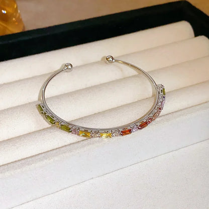 Elegant Golden Knot Cuff | Exquisite Full Zircon Minimalist Bangle for Weddings & Special Occasions