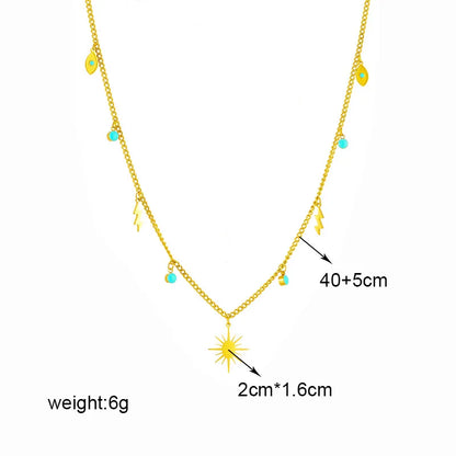 Multilayer Butterfly, Moon & Evil Eye Pendant Necklace | Waterproof 316L Stainless Steel